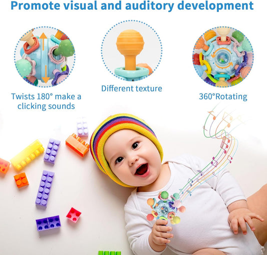 The Accevo™ Neuro-Sphere | 3-in-1 Montessori Mechanical Teether & Sensory Developmental Hub