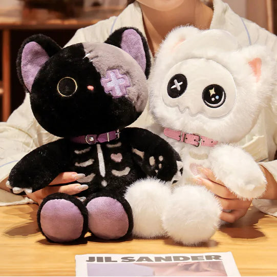 Grimzy the Skeleton Cat | Gothic Devil & Skull Plush Toy