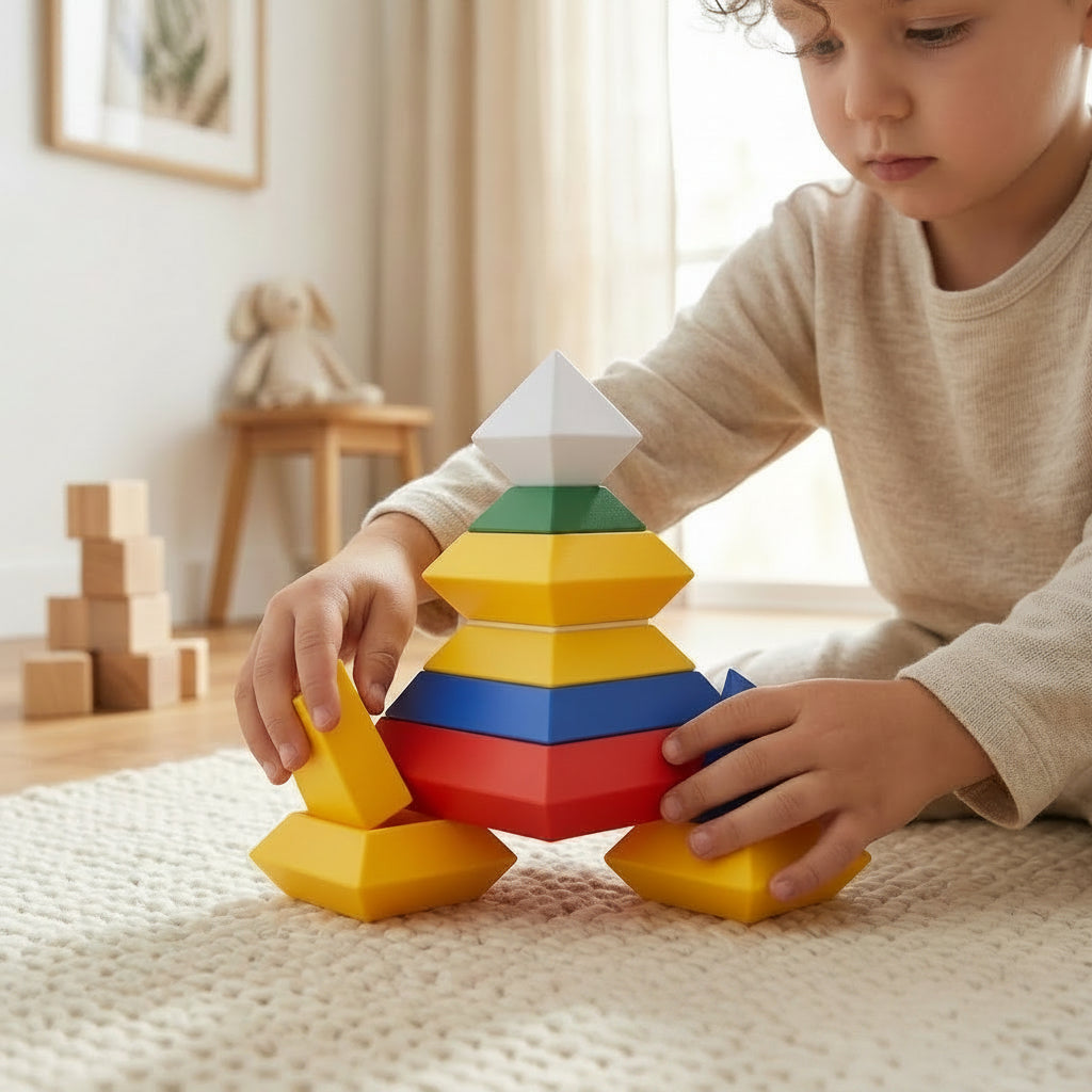 Rainbow Stacking Tower 60pc Montessori Set – The Chroma Spire, photo 4