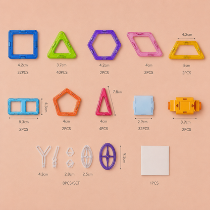 Magnetic Building Blocks 128pc DIY Set | The Magno-Forge Atelier