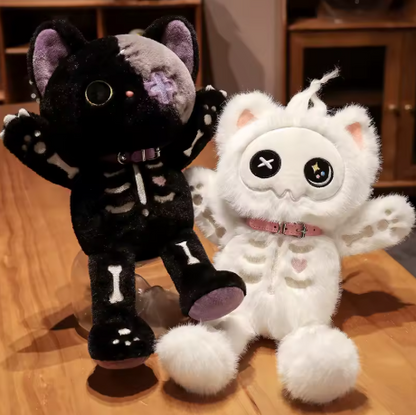 Grimzy the Skeleton Cat | Gothic Devil & Skull Plush Toy
