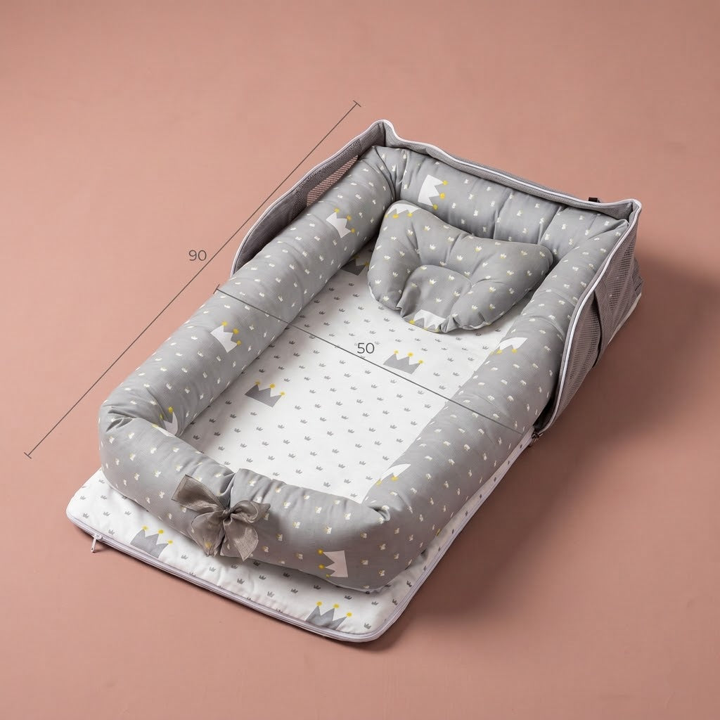 Portable Cotton Baby Nest Lounger with Pillow – The Cradle-Cloud Nest, photo 6