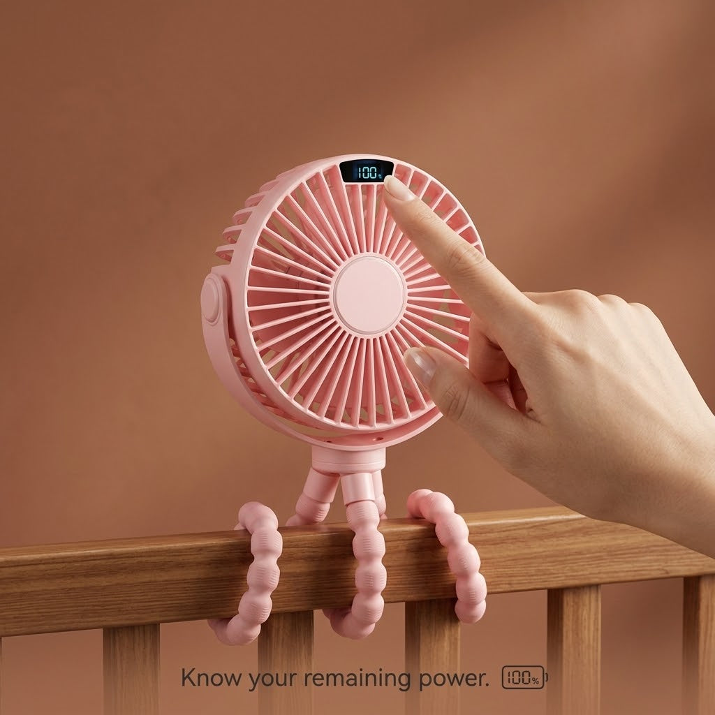 Flexible Stroller Fan 4000mAh, 4-Speed – The Octo-Breeze Pro, photo 8