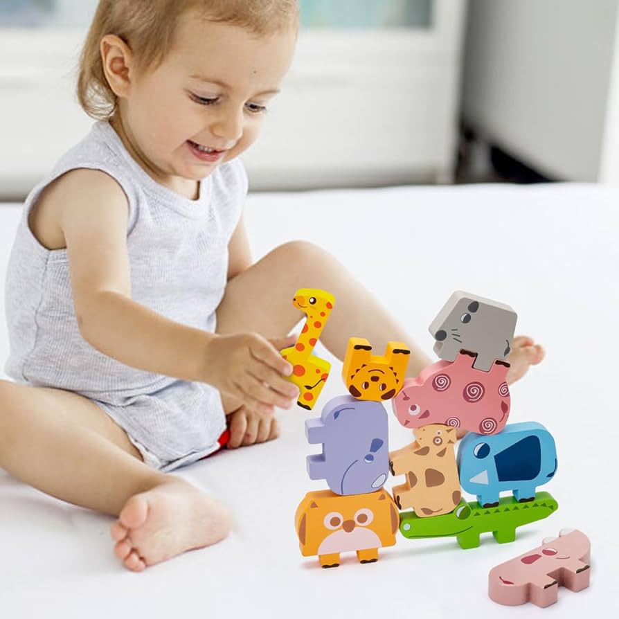 The Uyogos™ Animal-Stacker | 10-Piece Montessori Wooden Balance & Puzzle Set