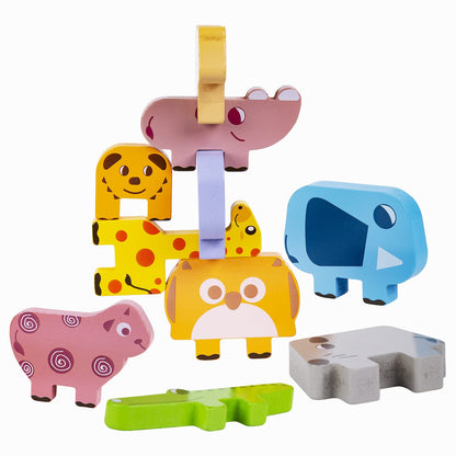 The Uyogos™ Animal-Stacker | 10-Piece Montessori Wooden Balance & Puzzle Set