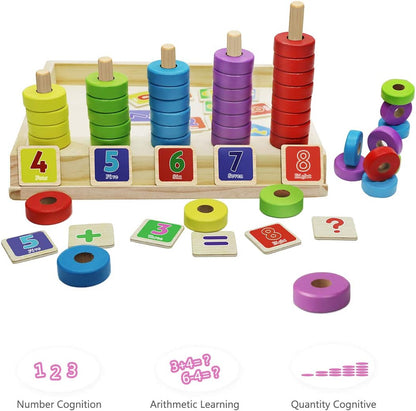 Lydaz™ Montessori Math Master | 5-in-1 Wooden Counting, Sorting & Number Puzzle