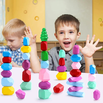 The Morandi-Stone™ | 48-Piece Deluxe Wooden Stacking & Balancing Set