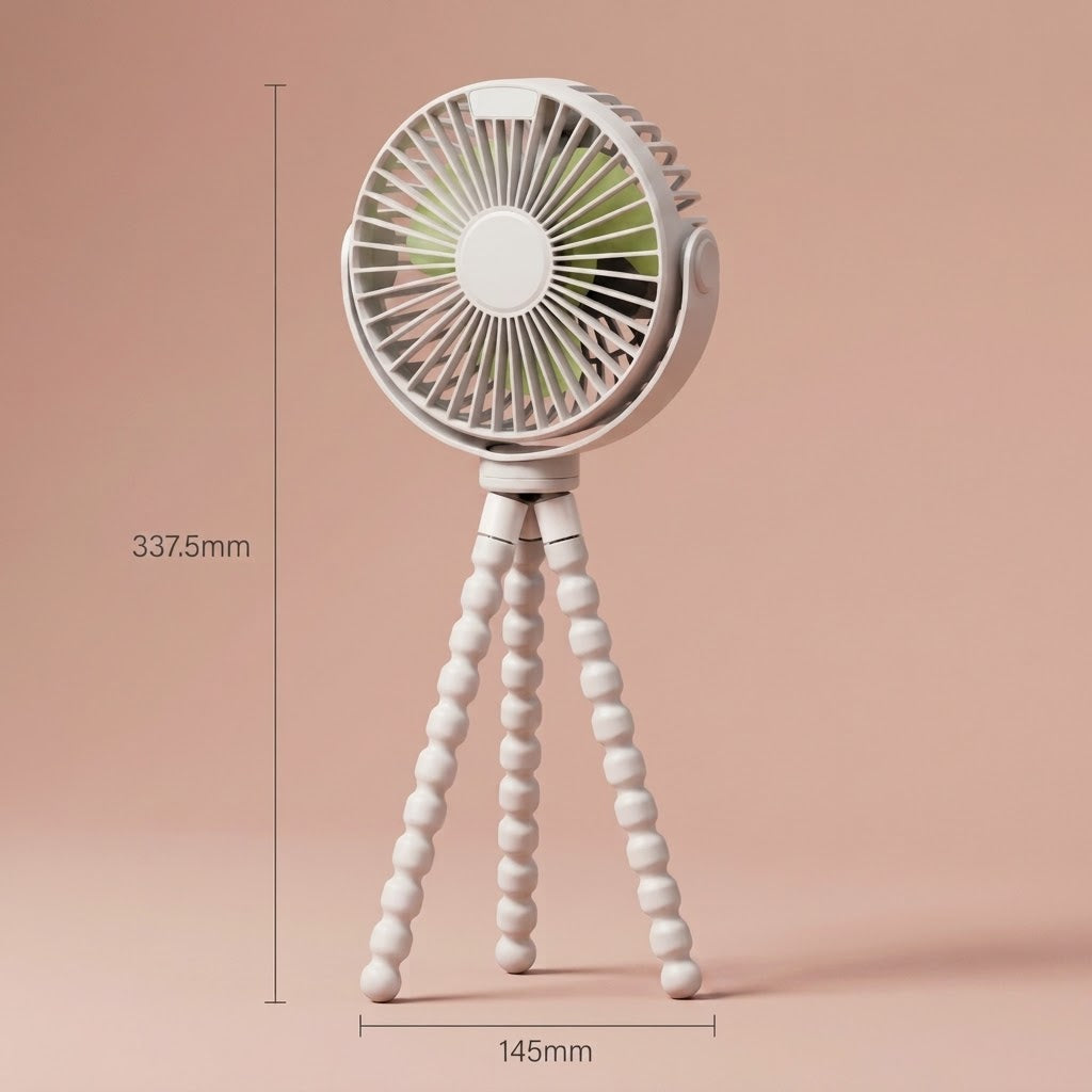 Flexible Stroller Fan 4000mAh, 4-Speed – The Octo-Breeze Pro, photo 6