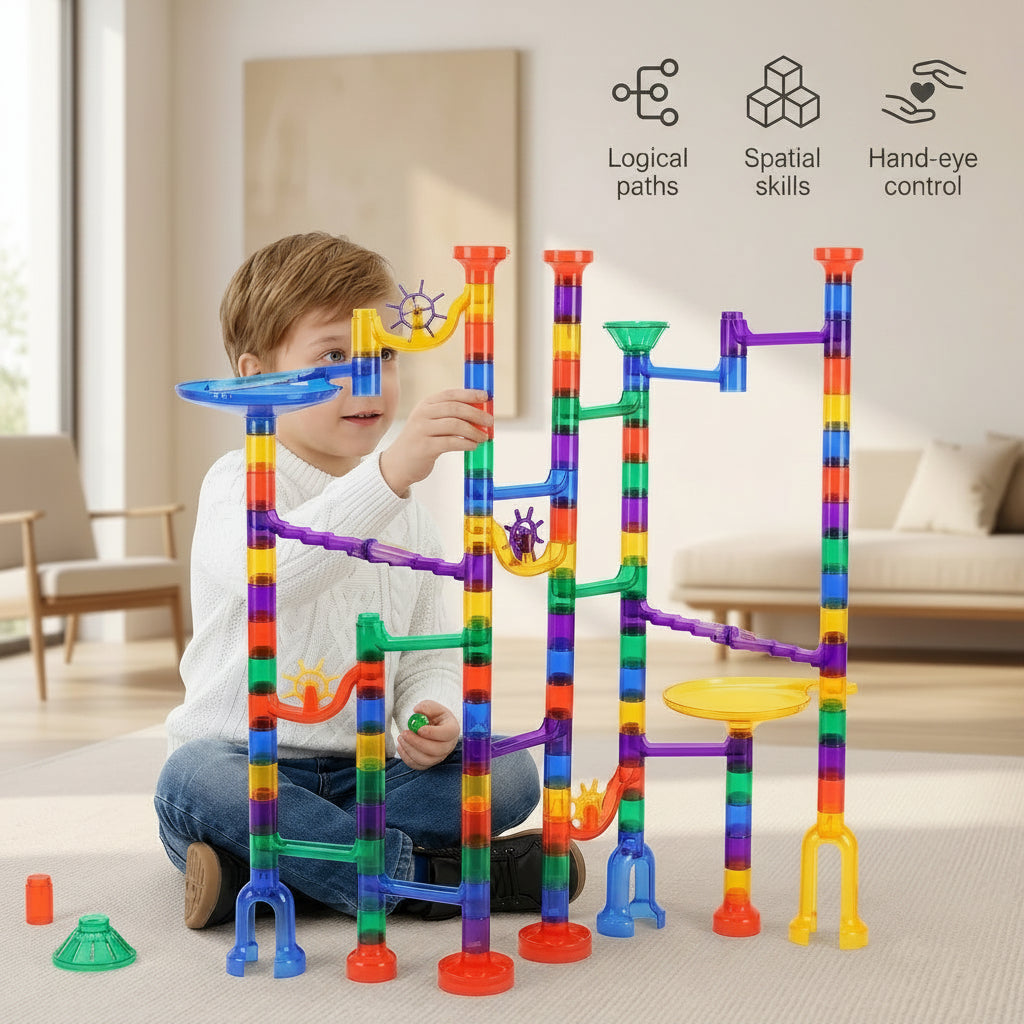 Marble Run 150pc Glow-in-the-Dark STEM | The Lumen Grand Circuit