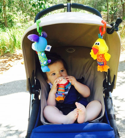 Playgro Tinkle Trio | 3-Piece Sensory Plush Hanging Stroller & Car Seat Toy Set