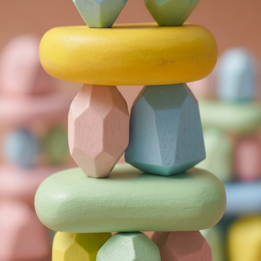 Wooden Stacking Stones Candy Macaron | The Zen-Pebble Collection