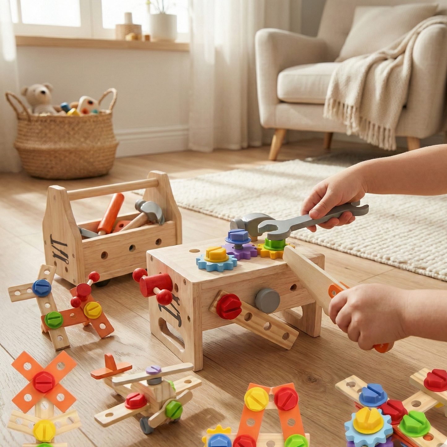 The Artisan Apprentice Studio | 29-Piece 3-in-1 Montessori Engineering Suite
