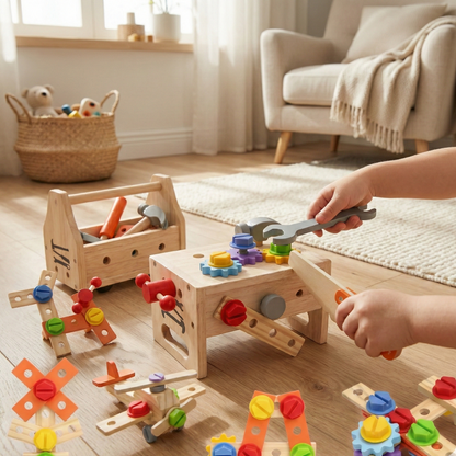 The Artisan Apprentice Studio | 29-Piece 3-in-1 Montessori Engineering Suite