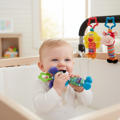 Playgro Tinkle Trio | 3-Piece Sensory Plush Hanging Stroller & Car Seat Toy Set