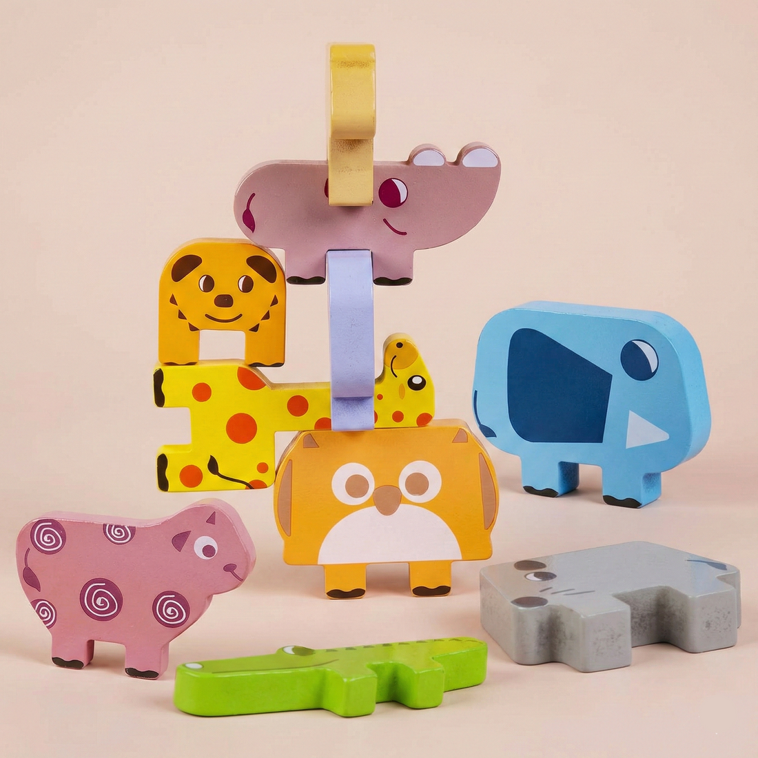 Wooden Animal Stacking Blocks 10pc – The FaunaStack