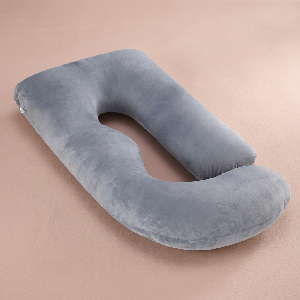 Pregnancy Pillow J-Shaped Full Body | The Materna-Cloud Luxe