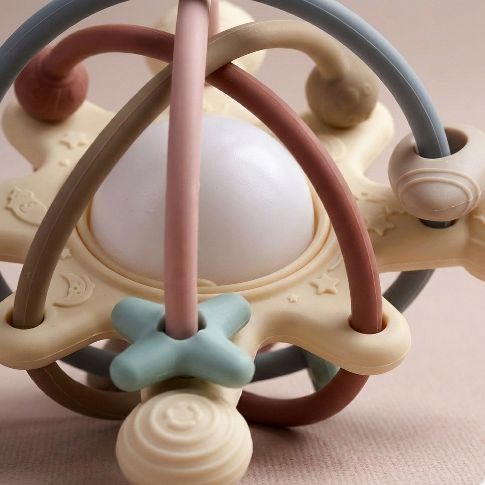 Infant Silicone Rattle & Teether Toy – The Celestial Sensory Core, photo 2
