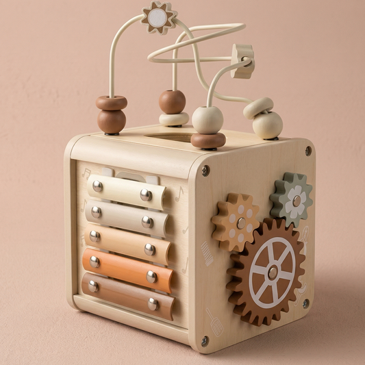 Activity Cube 5-in-1 Montessori | The Pentagonal Logic Hub