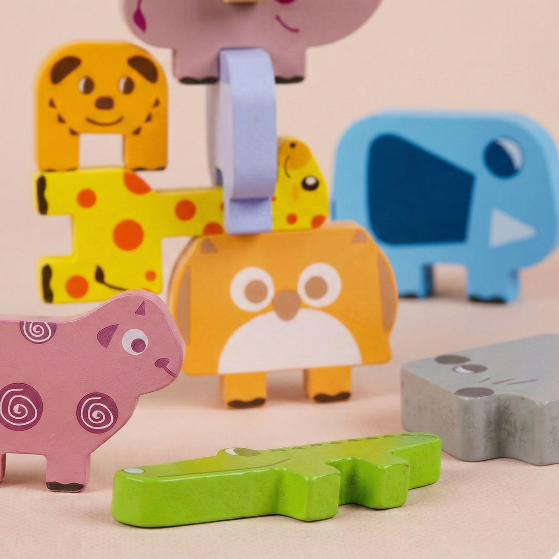 Wooden Animal Stacking Blocks 10pc – The FaunaStack, photo 2