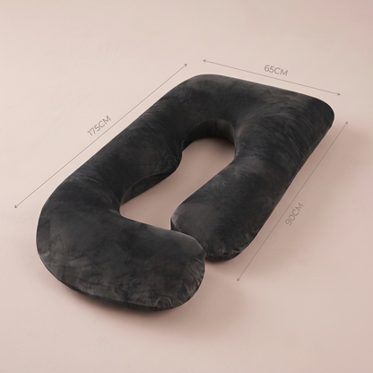 Pregnancy Pillow J-Shaped Full Body | The Materna-Cloud Luxe