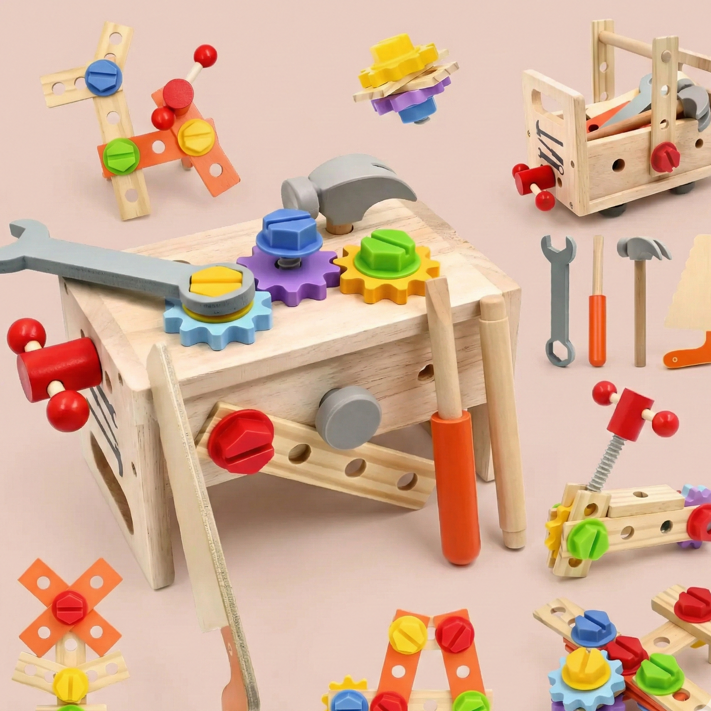 The Artisan Apprentice Studio | 29-Piece 3-in-1 Montessori Engineering Suite