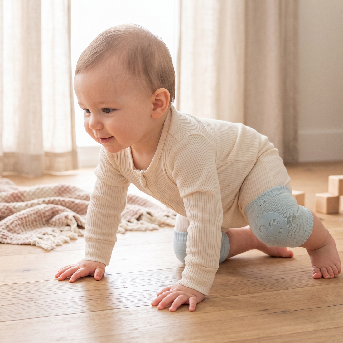 Non-Slip Baby Crawling Knee Pads, Terry Cotton – The Crawl-Guard Terry, photo 3