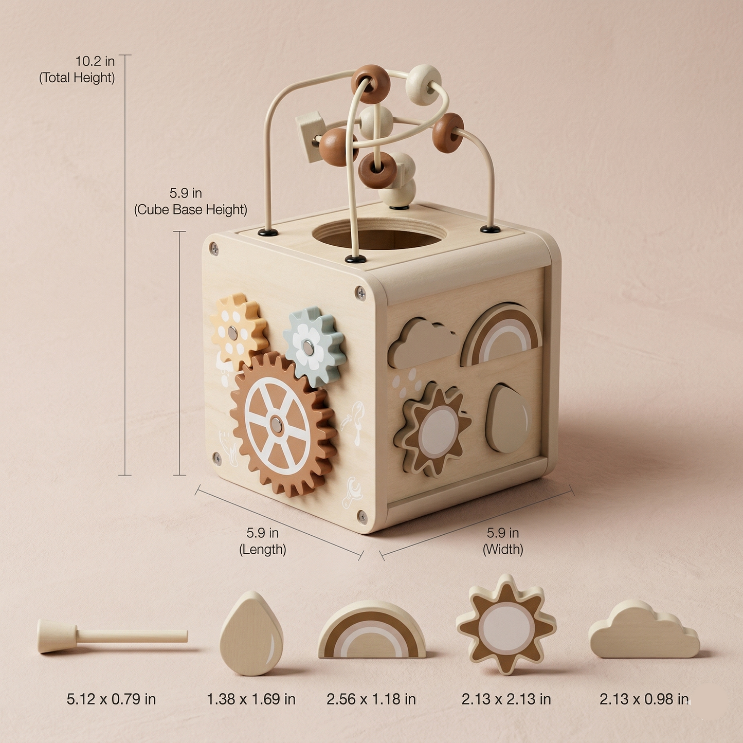 Activity Cube 5-in-1 Montessori | The Pentagonal Logic Hub
