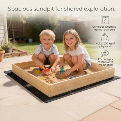 Wooden Sandbox with Excavator Digger 72in | The Terra-Forge Site