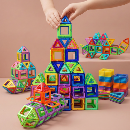 Magnetic Building Blocks 128pc DIY Set | The Magno-Forge Atelier