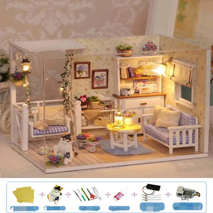 The Cozy Nook DIY Miniature House Kit | 3D Wooden Puzzle with Light & Music
