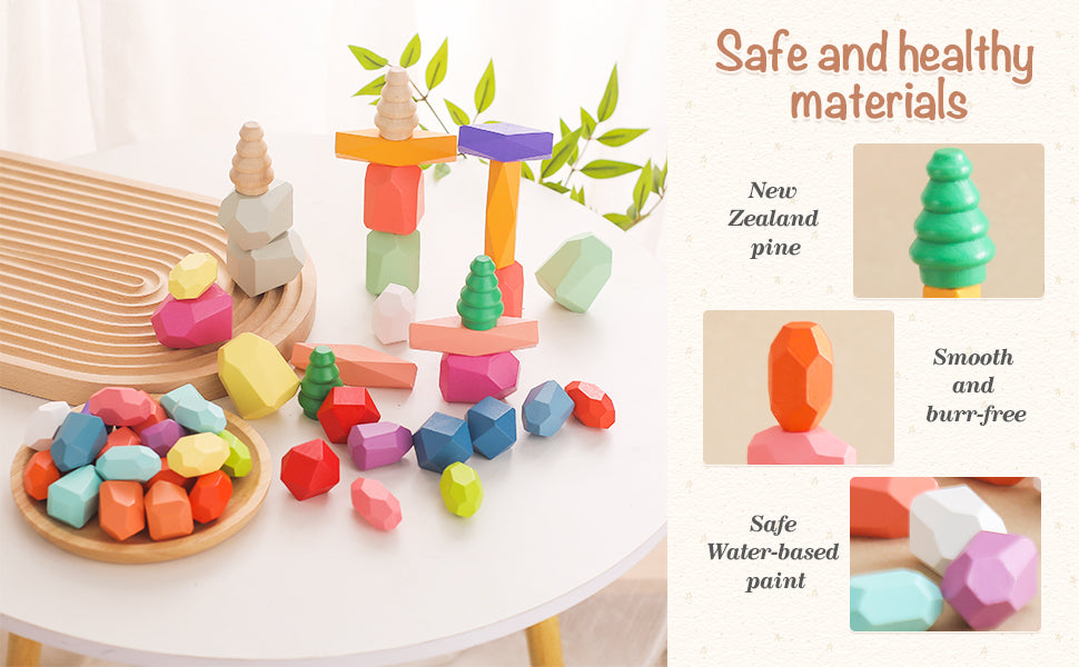 The Morandi-Stone™ | 48-Piece Deluxe Wooden Stacking & Balancing Set