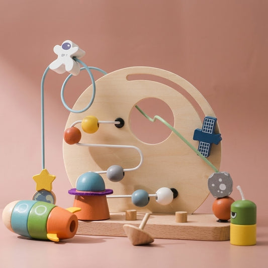 Wooden Bead Maze Space Theme | The Orbit-Path Navigator