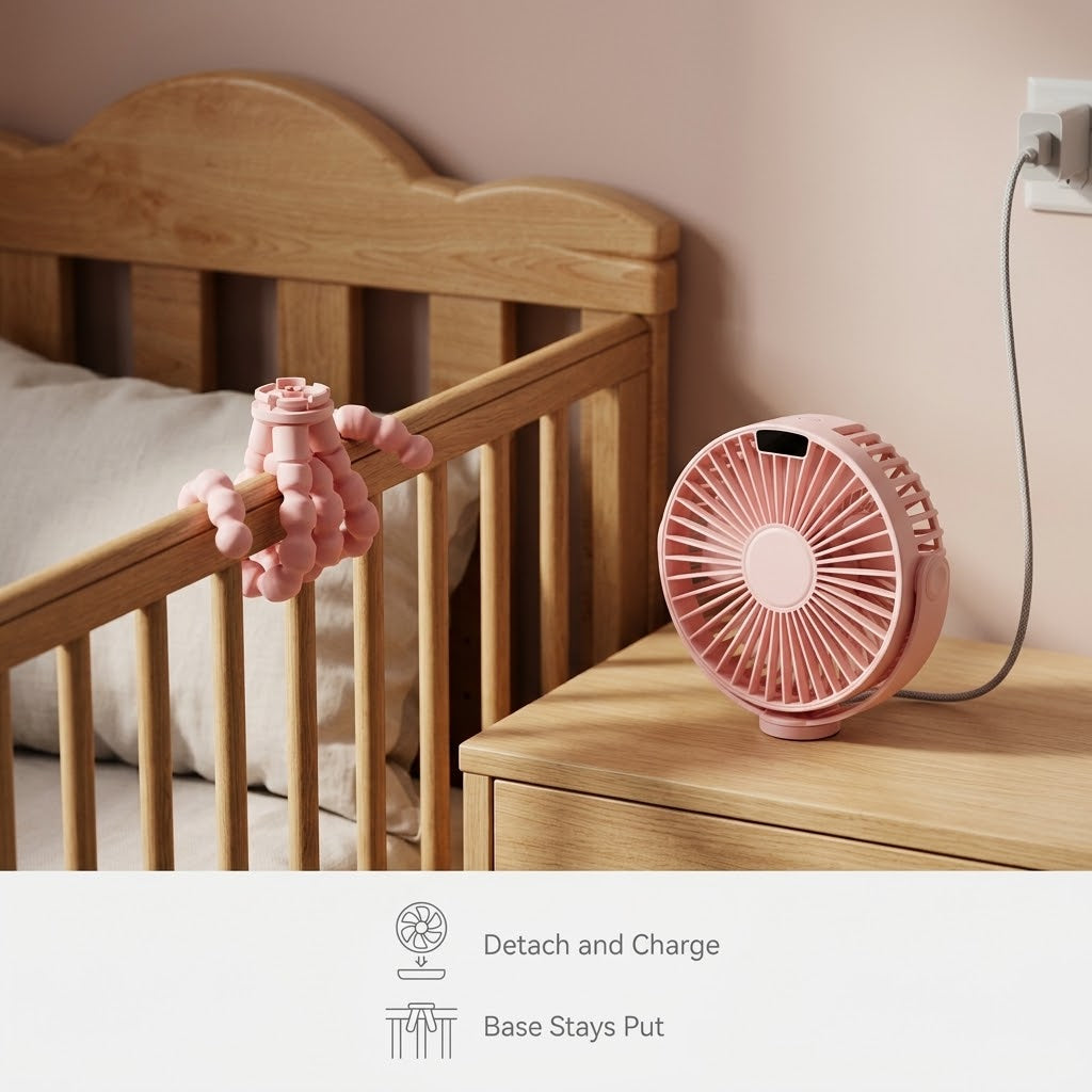 Flexible Stroller Fan 4000mAh, 4-Speed – The Octo-Breeze Pro, photo 4