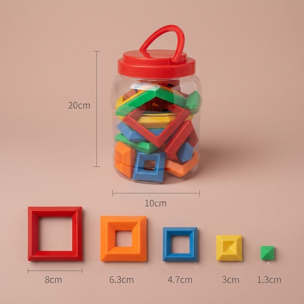 Rainbow Stacking Tower 60pc Montessori Set – The Chroma Spire, photo 5