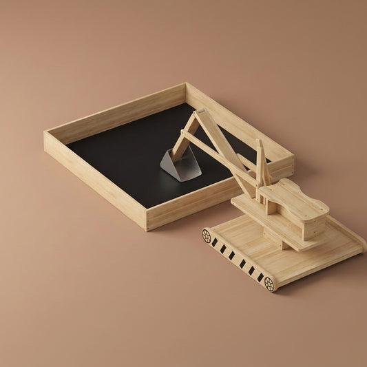 Wooden Sandbox with Excavator Digger 72in | The Terra-Forge Site