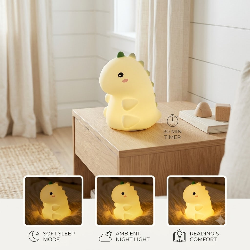 Dinosaur Silicone Night Light, USB-C Tap Lamp – The Dino-Glow Companion, photo 6