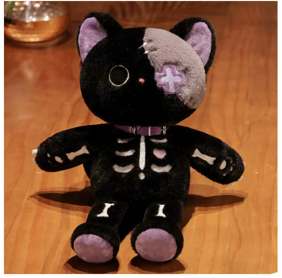 Grimzy the Skeleton Cat | Gothic Devil & Skull Plush Toy