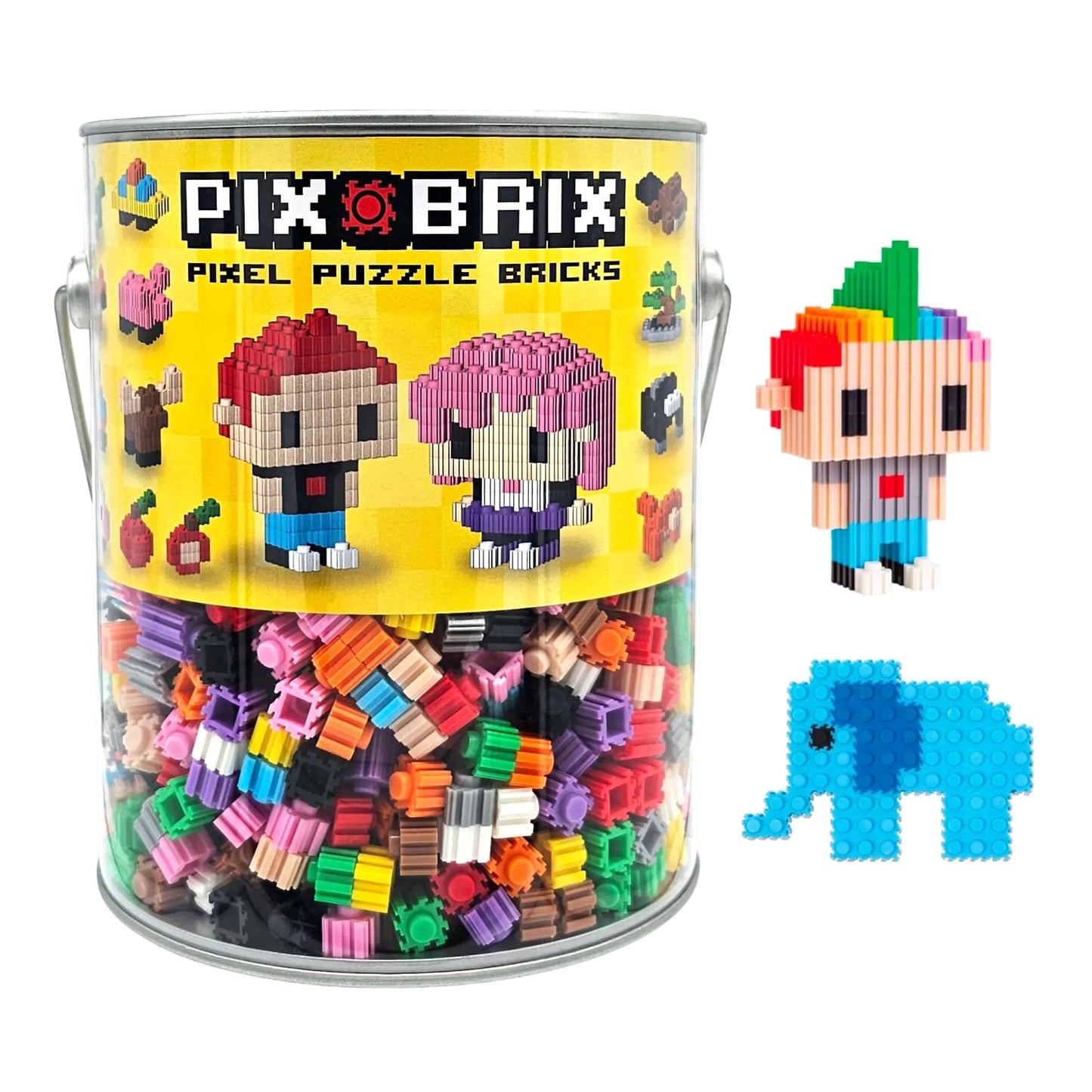 Pix Brix® Pixel-Master Bucket | 1500-Piece 2D & 3D STEM Building Set