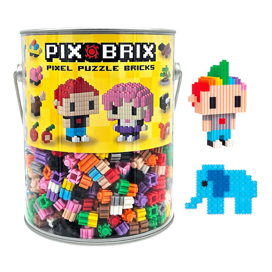 Pix Brix® Pixel-Master Bucket | 1500-Piece 2D & 3D STEM Building Set