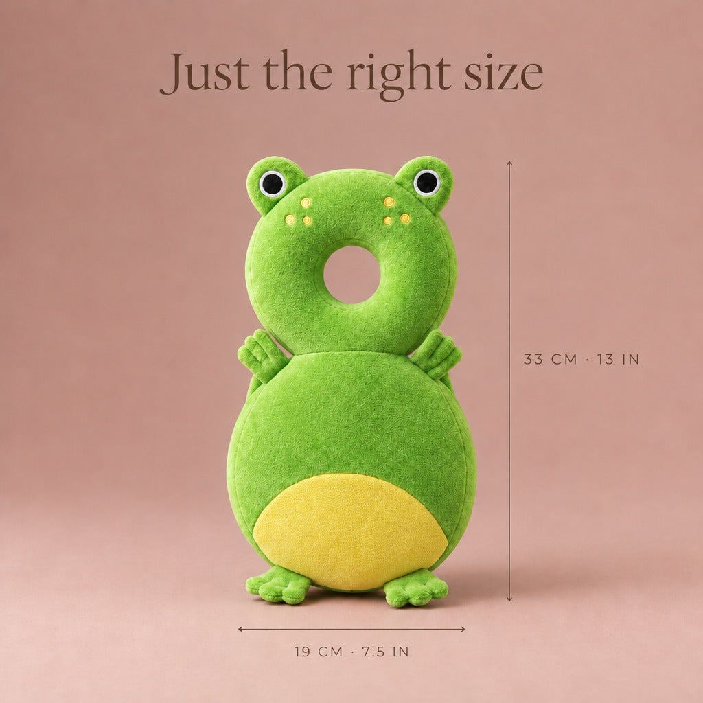 Baby cushion backpack size: 33 cm tall, 19 cm wide