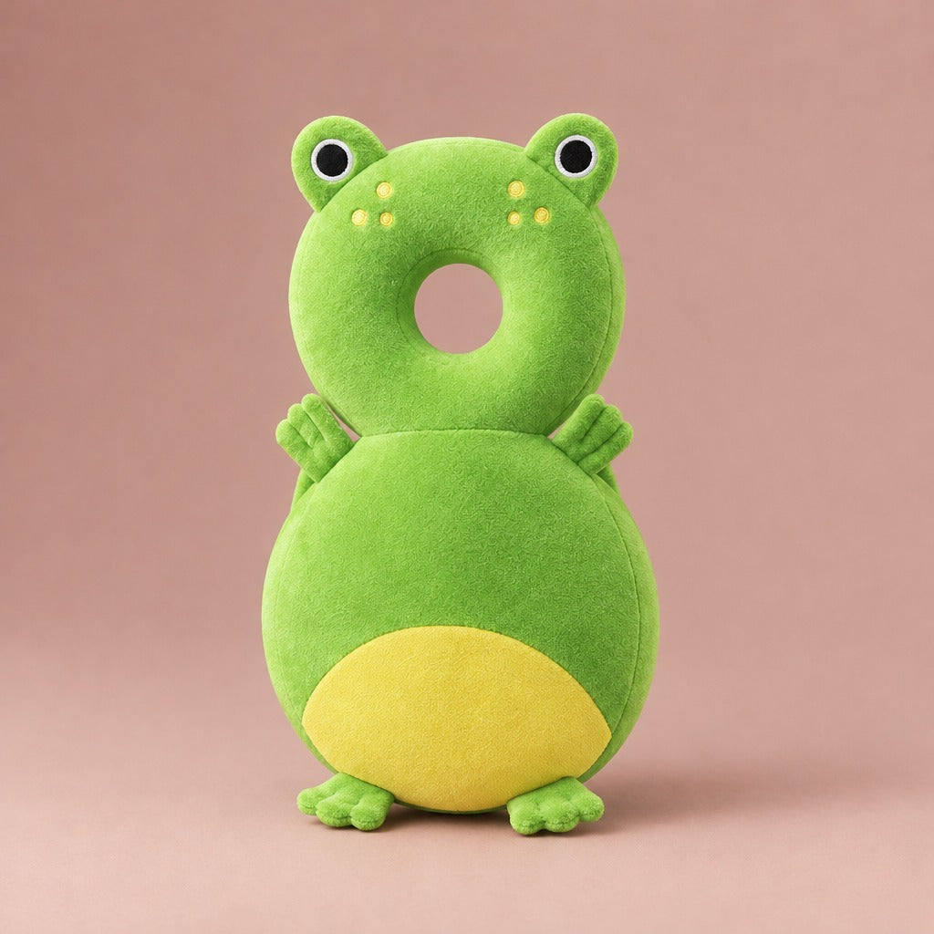 Green frog plush baby cushion backpack