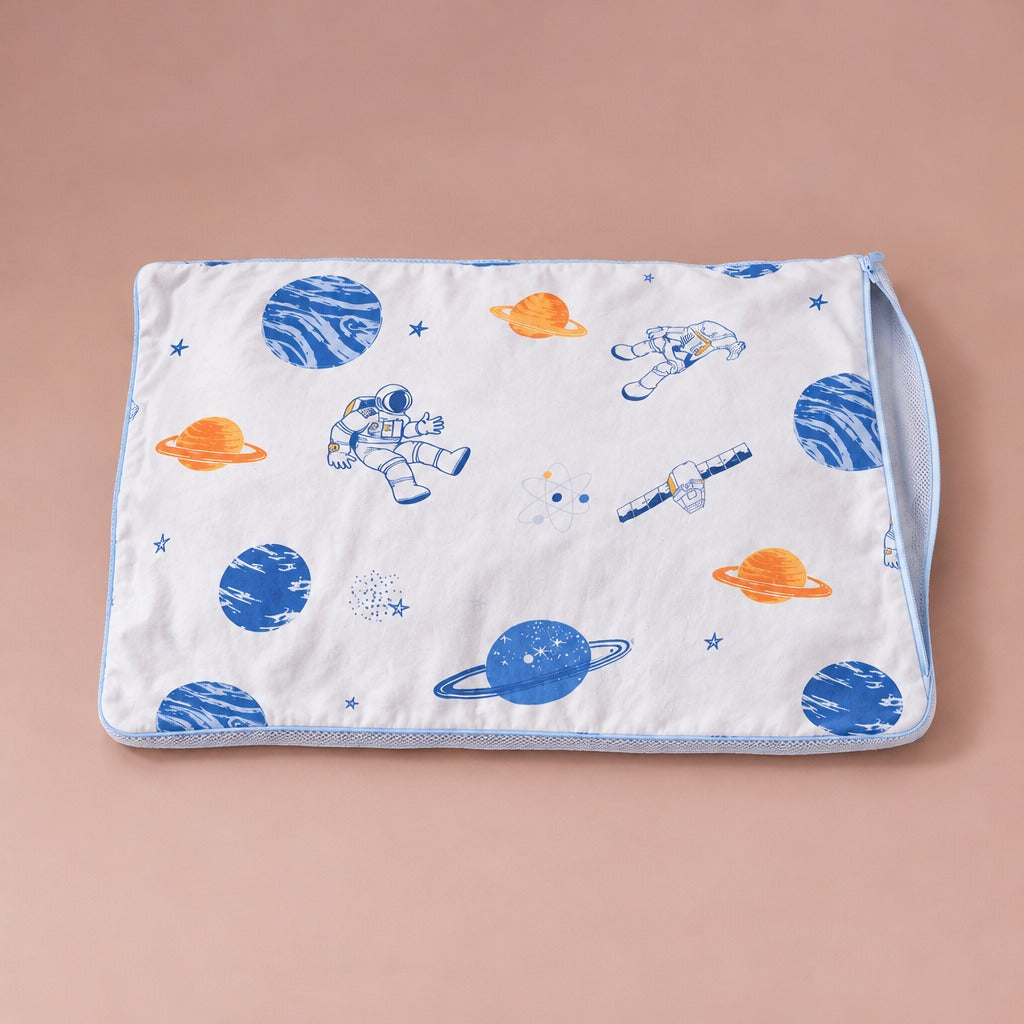 Astronaut print kids pillowcase on its own