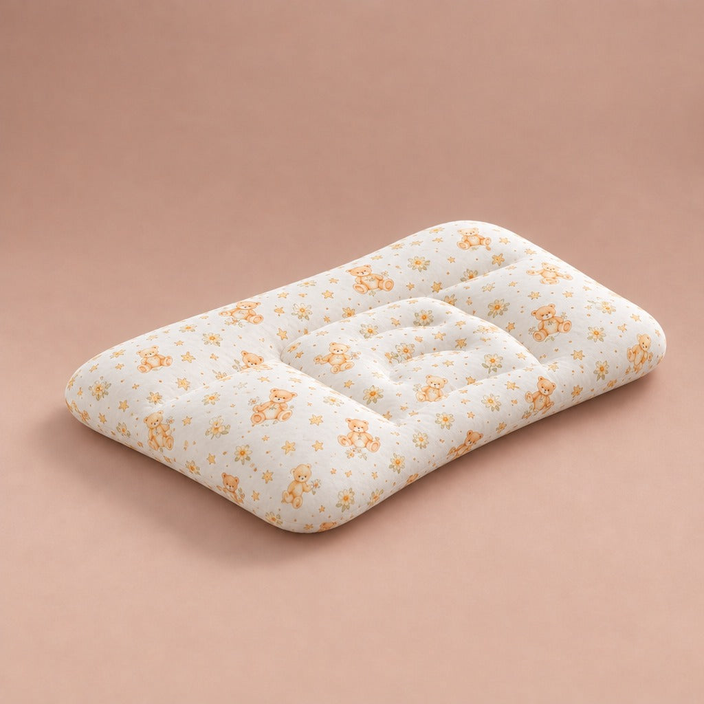Kids pillow H1 with teddy bear print pillowcase