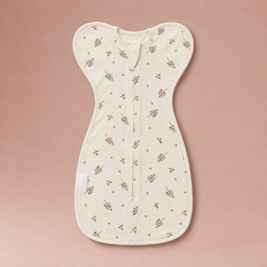 The Petal Swaddle in Beige Leaves