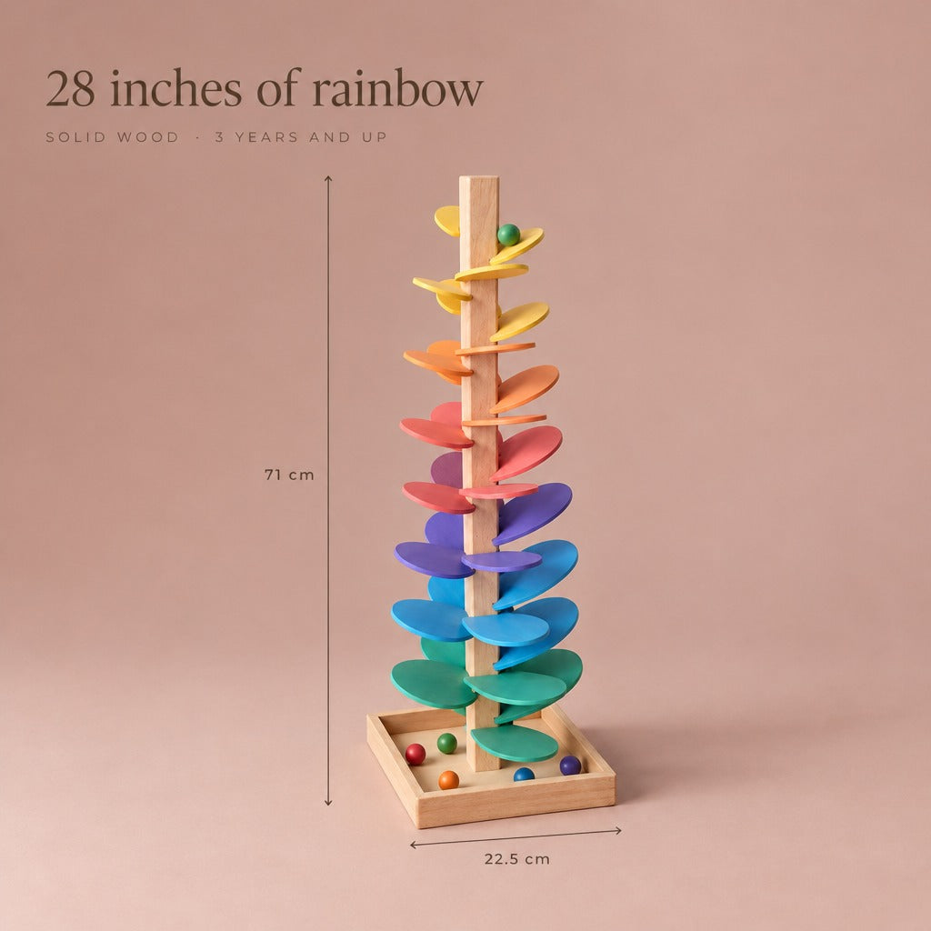 Rainbow music tree size: 71 cm (28 in) tall, 22.5 cm square tray