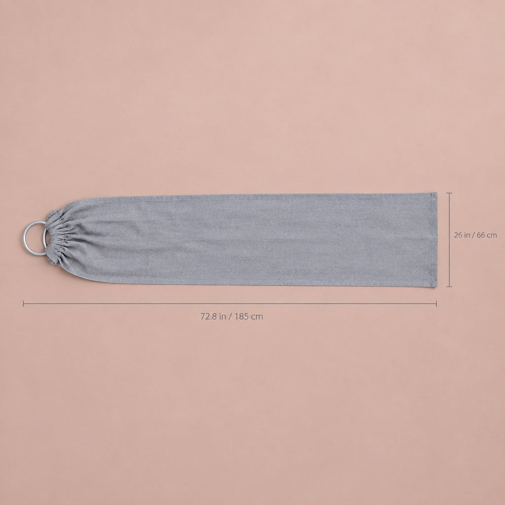 Baby ring sling dimensions: 72.8 in long, 26 in wide