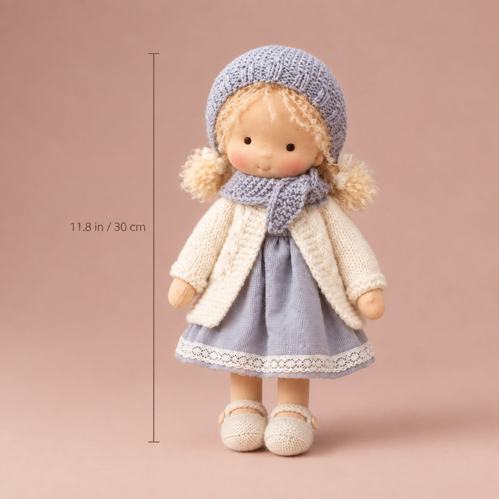 Waldorf handmade plush doll size guide