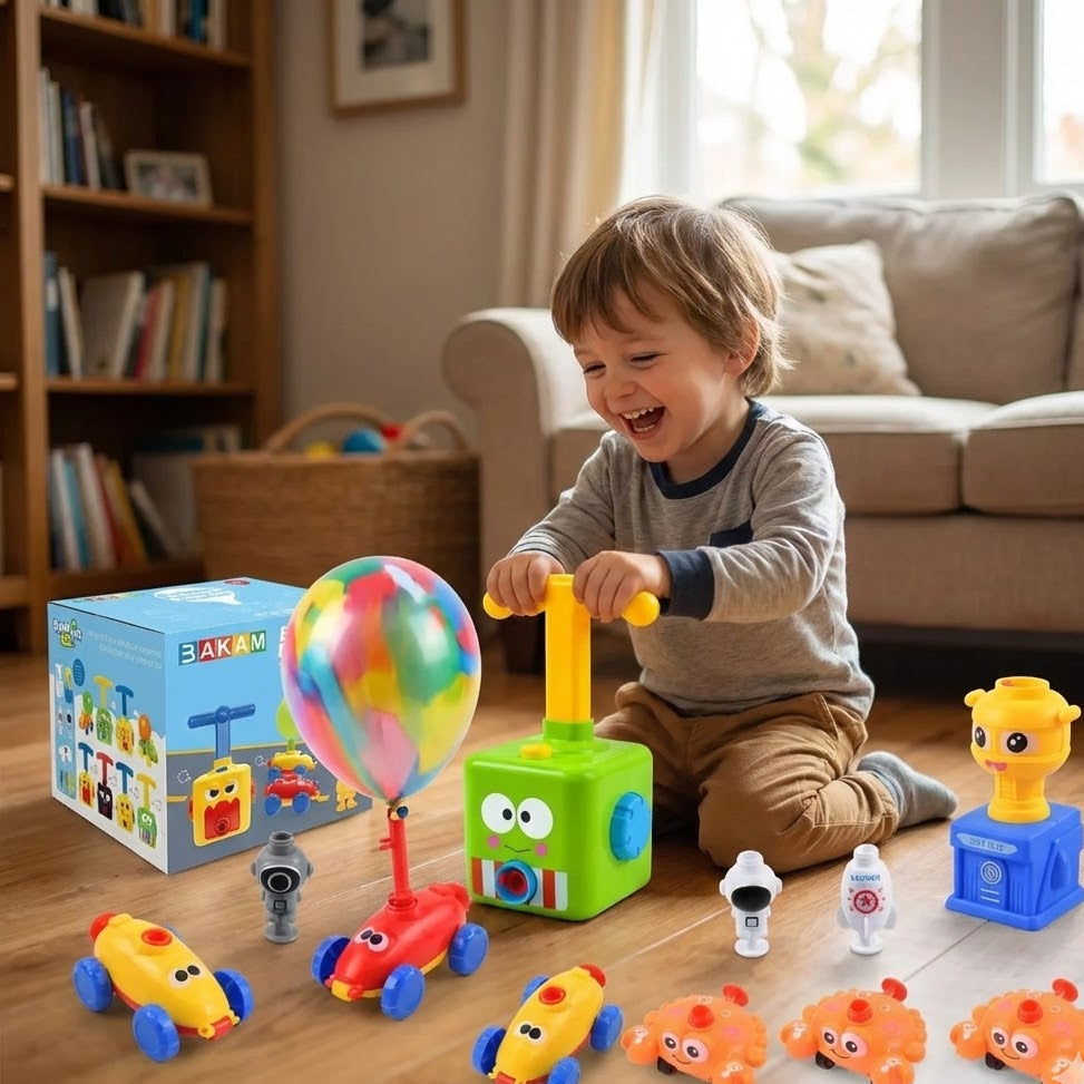 BAKAM™ Froggy-Force | 2-in-1 Balloon Launcher Car & Flying Rocket STEM Kit