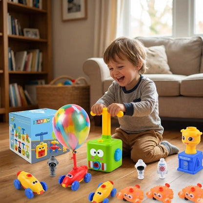 BAKAM™ Froggy-Force | 2-in-1 Balloon Launcher Car & Flying Rocket STEM Kit