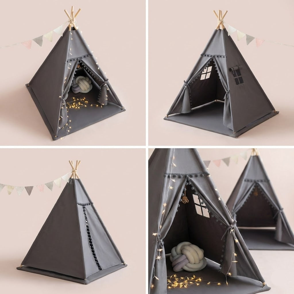 The Heritage Nordic Hideaway | Artisan 100% Cotton Canvas Teepee & Padded Mat Suite